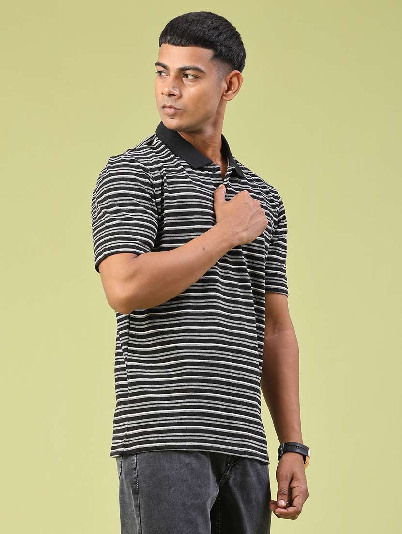 men striped short sleeve regular fit polo t-shirt - 22297996 -  Standard Image - 1