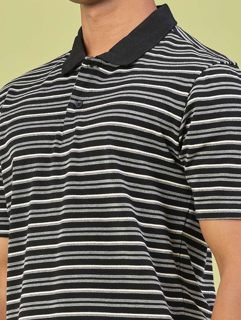 men striped short sleeve regular fit polo t-shirt - 22297996 -  Standard Image - 4