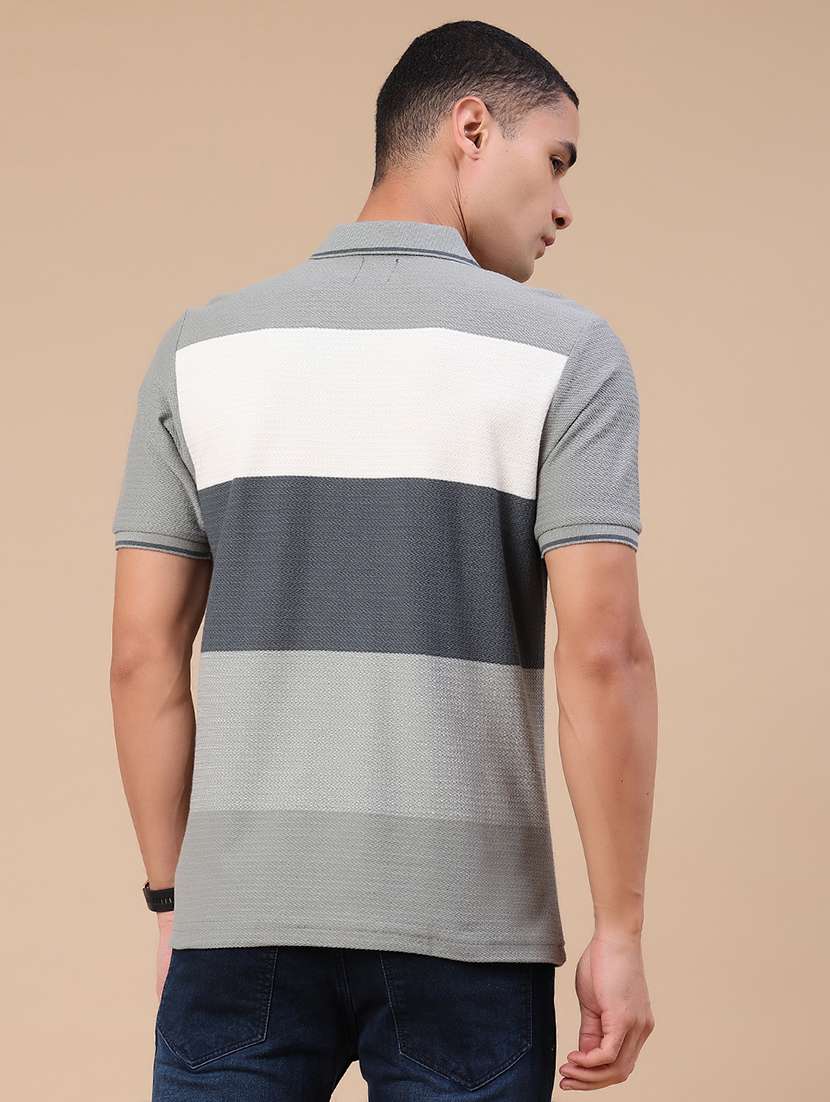 Men Colourblocked Short Sleeves Polo T-shirt - 22298005 -  Standard Image - 4