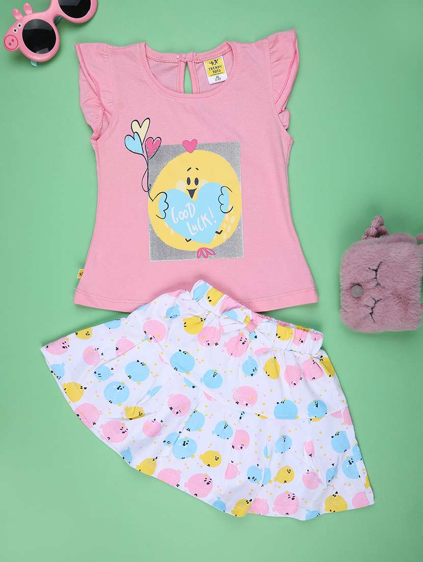girls printed top and skirts set - 22298007 -  Standard Image - 1