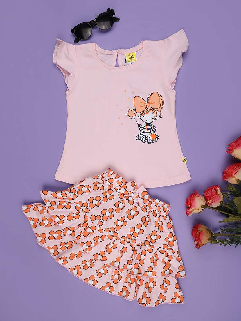 girls printed top and skirt set - 22298009 -  Standard Image - 1