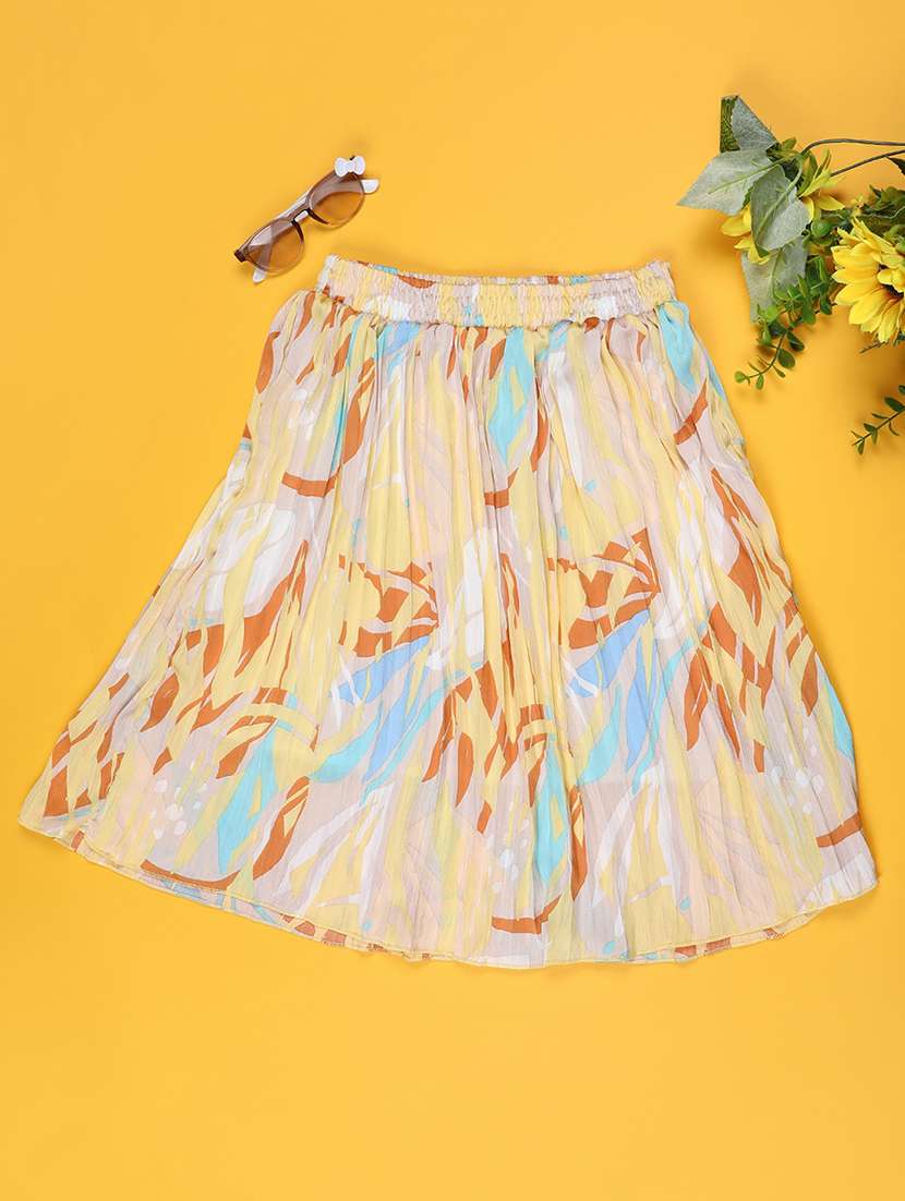 yellow satin flared skirt - 22298080 -  Standard Image - 1