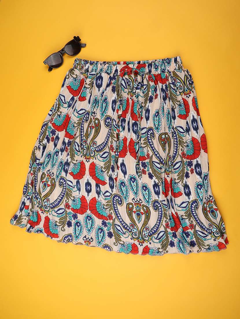 beige satin flared skirt - 22298082 -  Standard Image - 1