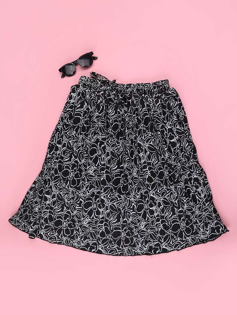 black satin flared skirt - 22298084 -  Standard Image - 1