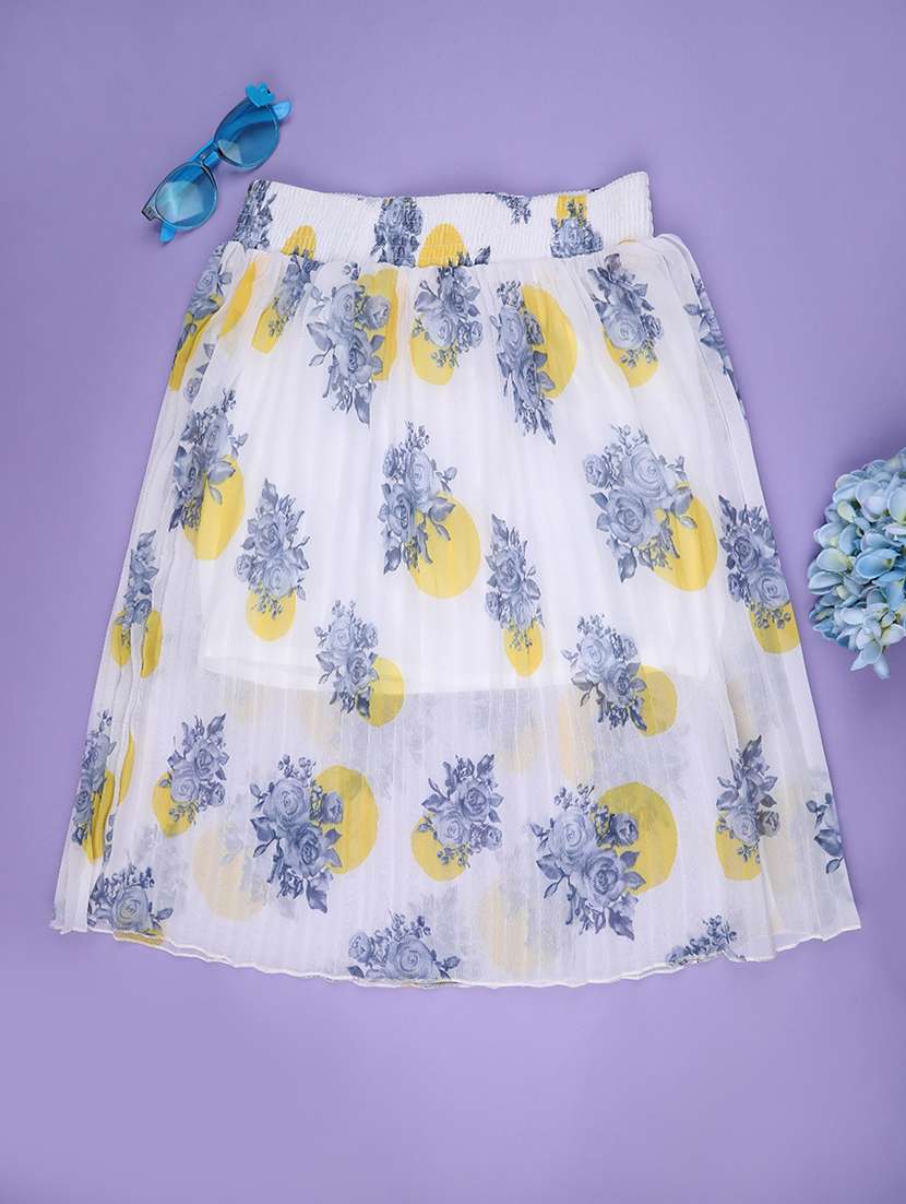 girls printed  mid rise flared skirt - 22298087 -  Standard Image - 1