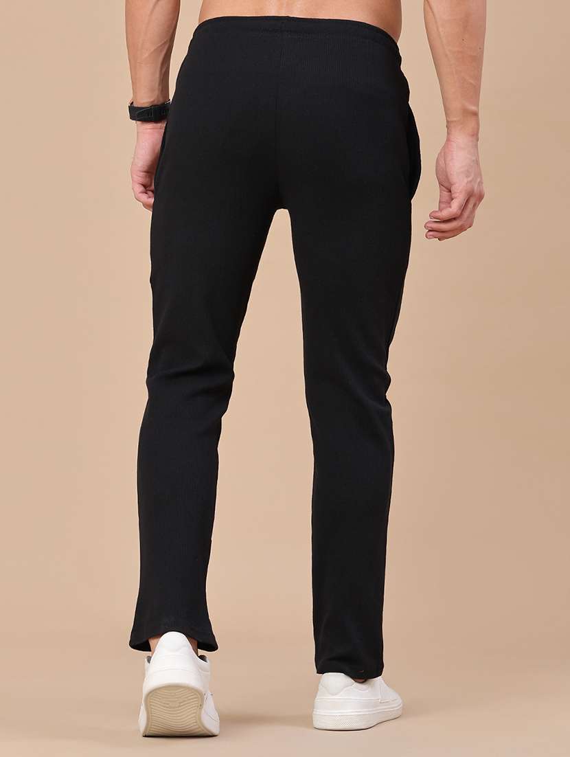 men solid mid rise full length track pant - 22298092 -  Standard Image - 4