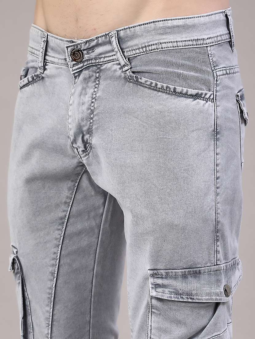 men solid mid rise regular fit cargo  - 22298101 -  Standard Image - 1