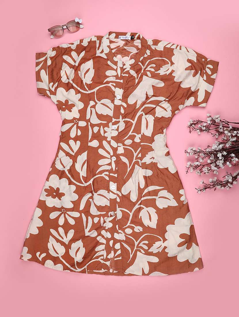 girls floral print short sleeve a-line dress - 22298220 -  Standard Image - 1