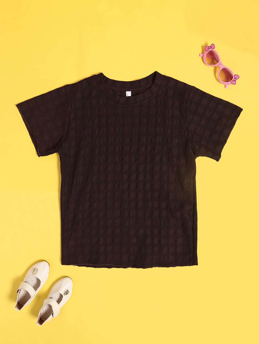 brown cotton plain tee - 22298269 -  Standard Image - 1
