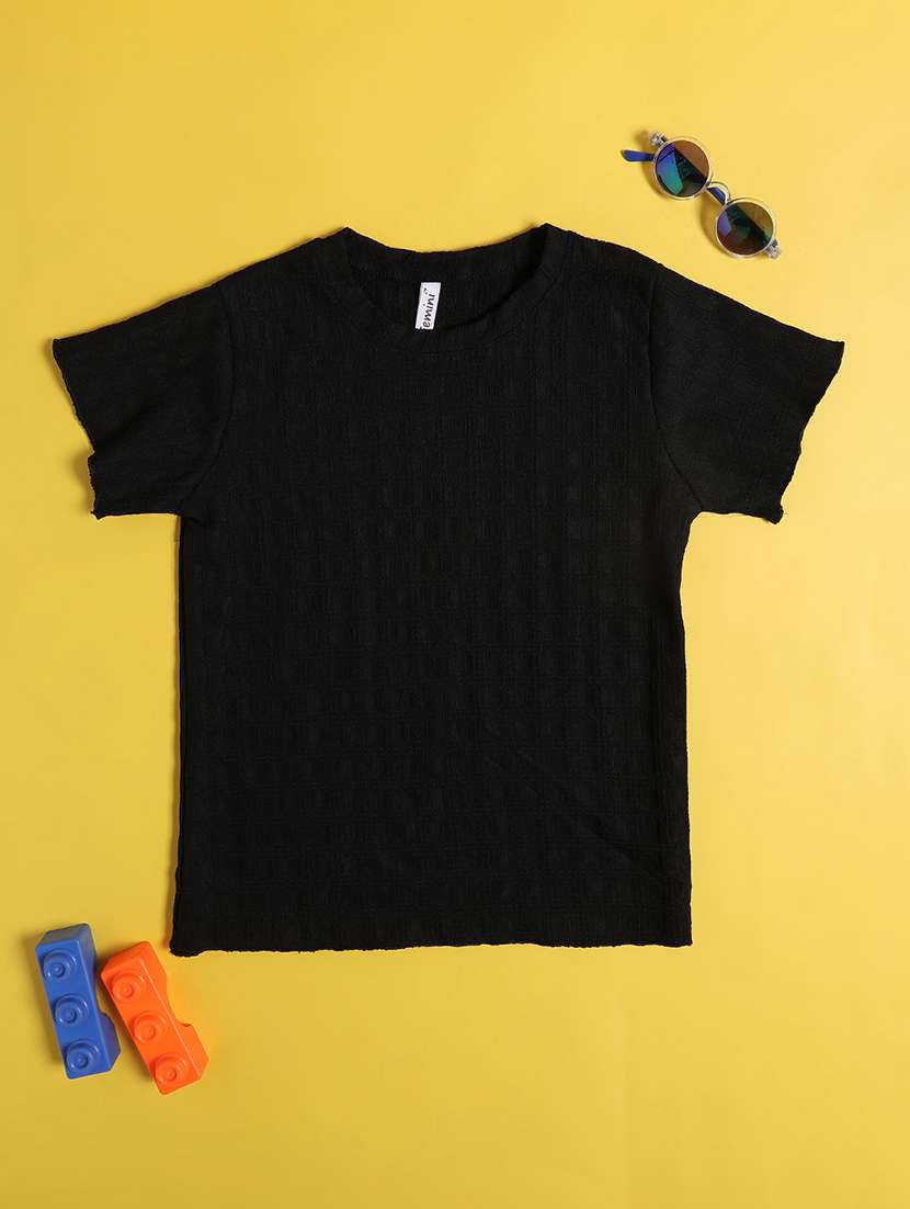 black cotton plain tee - 22298272 -  Standard Image - 1