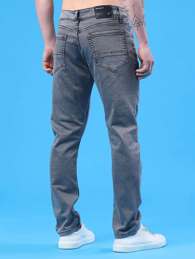 men plain mid rise full length jeans - 22298301 -  Standard Image - 4