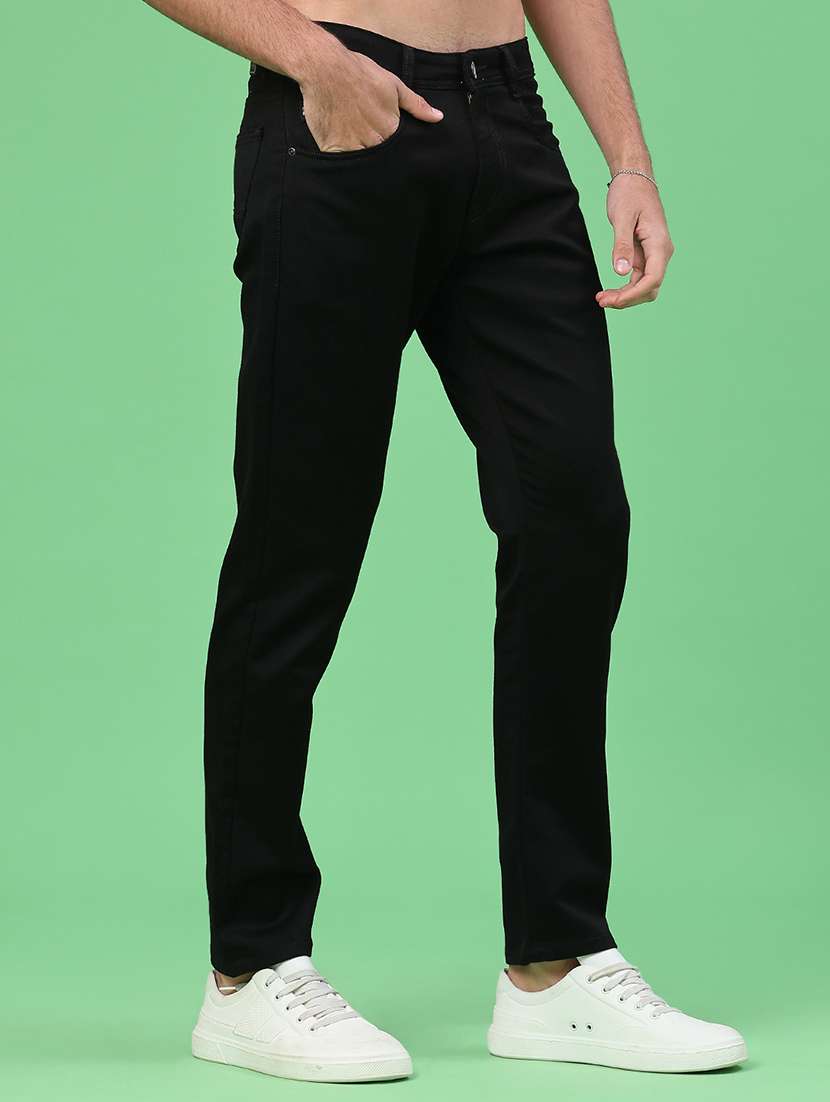 men plain mid rise full length jeans - 22298304 -  Standard Image - 1