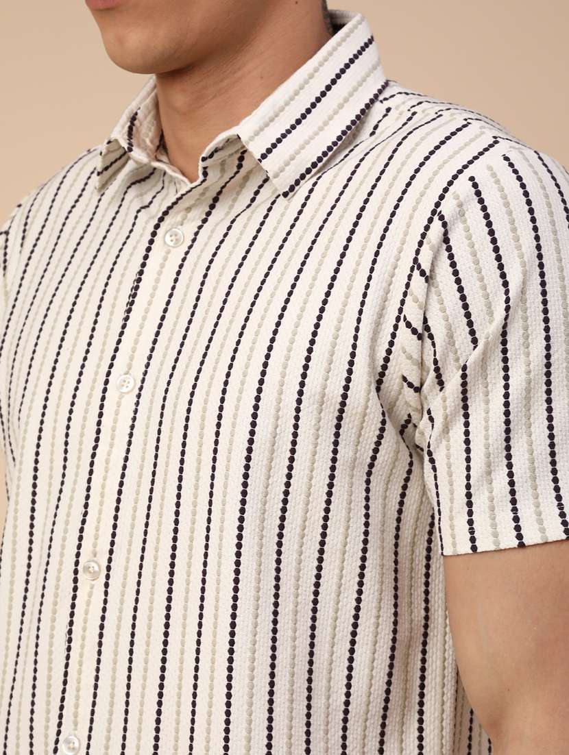 men striped short sleeve regular fit casual shirt - 22298309 -  Standard Image - 1