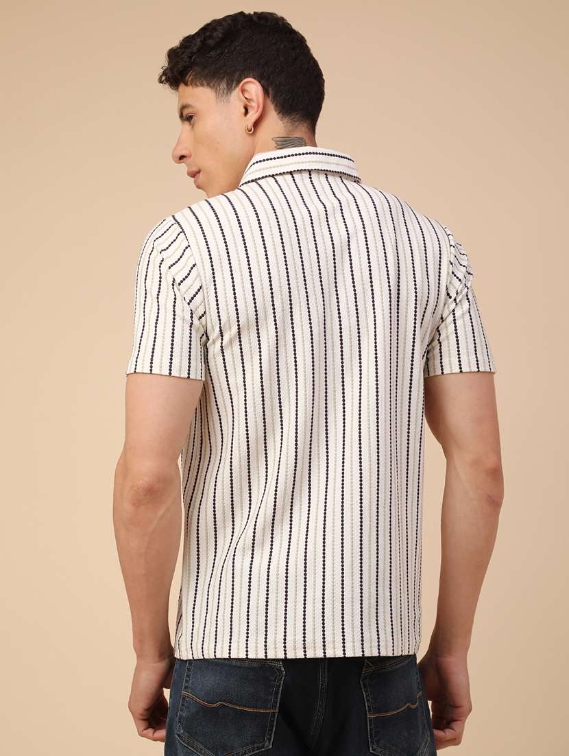 men striped short sleeve regular fit casual shirt - 22298309 -  Standard Image - 4