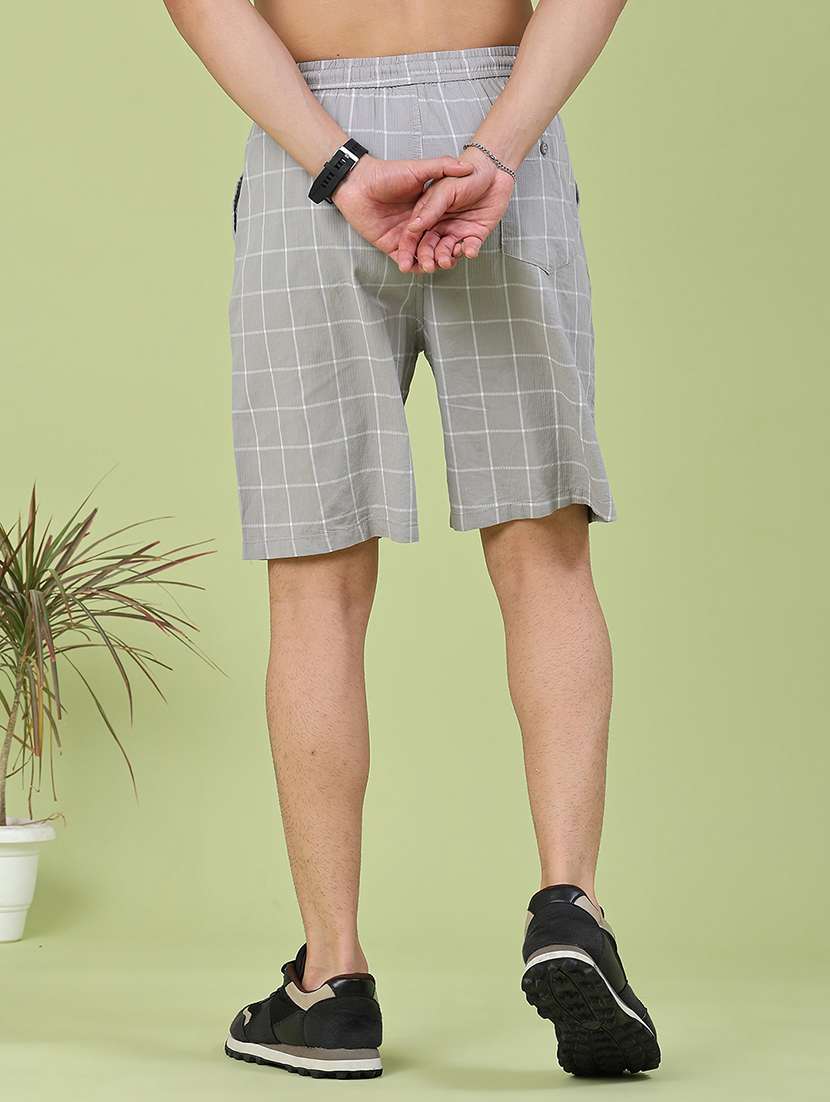men checkered mid rise regular fit shorts - 22298359 -  Standard Image - 4