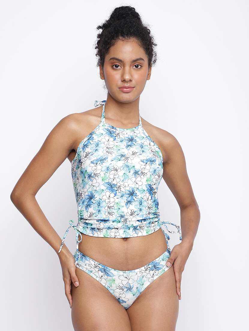 women white floral print swimwear set