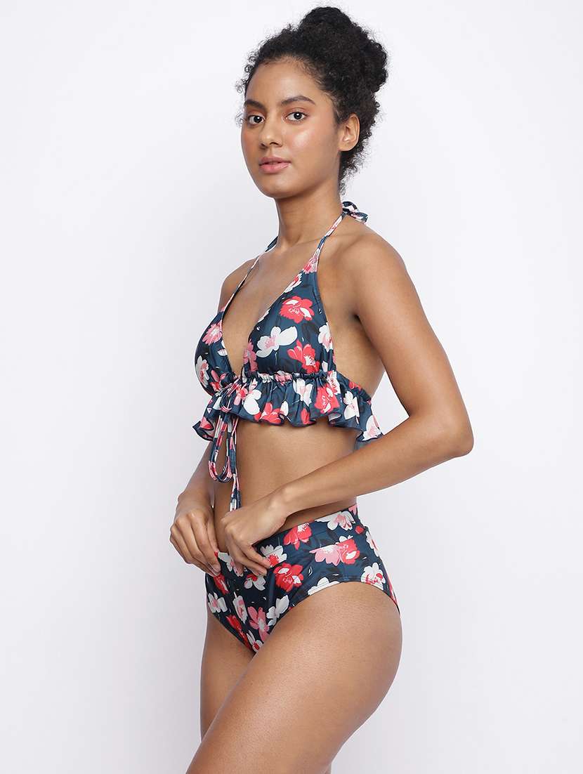 women grey floral print tankini set - 22298382 -  Standard Image - 1