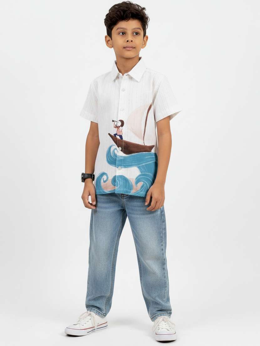 boys printed collared short sleeve shirt - 22298399 -  Standard Image - 4