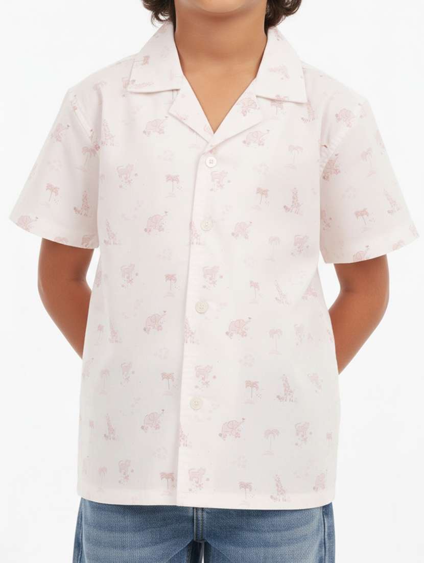 boys printed collared short sleeve shirt - 22298400 -  Standard Image - 1