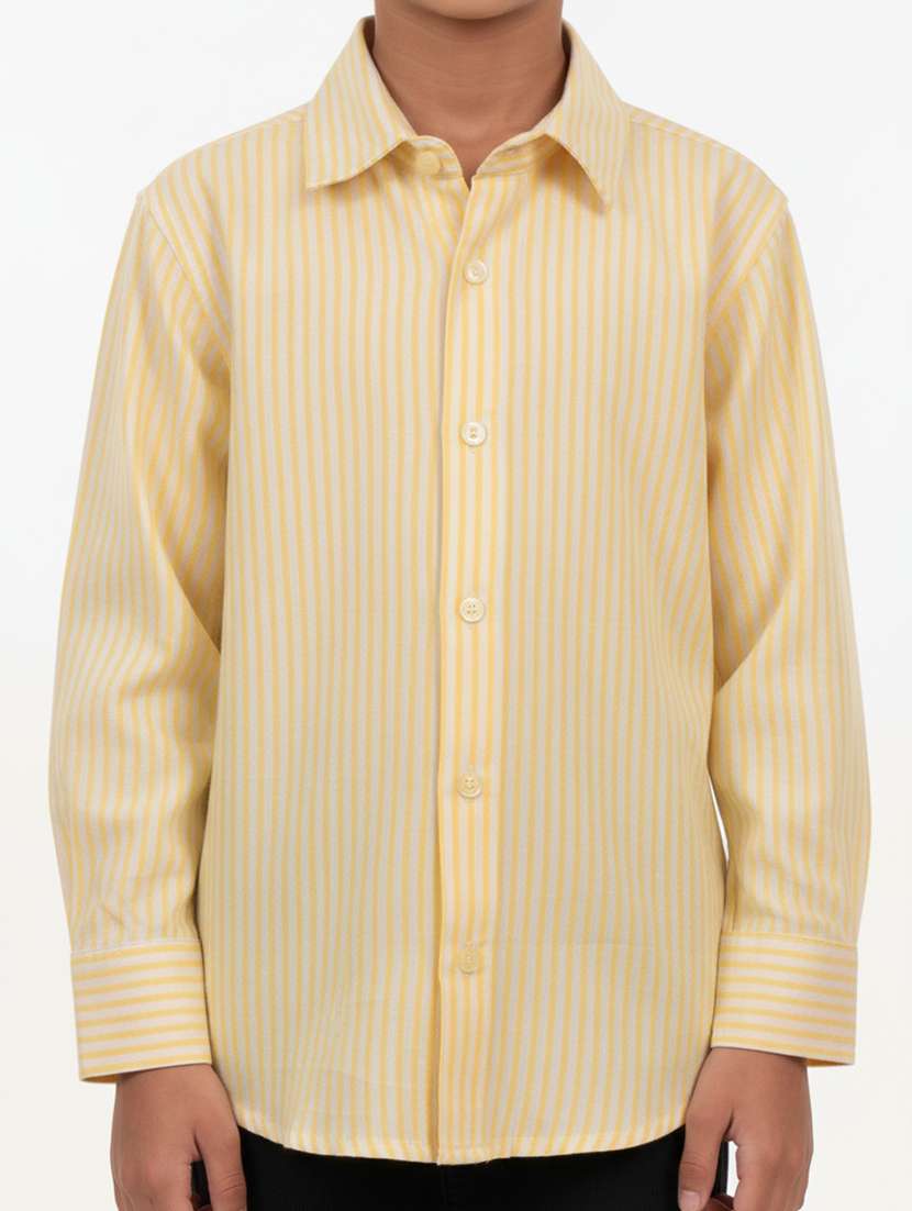 boys striped collared long sleeve shirt - 22298402 -  Standard Image - 1