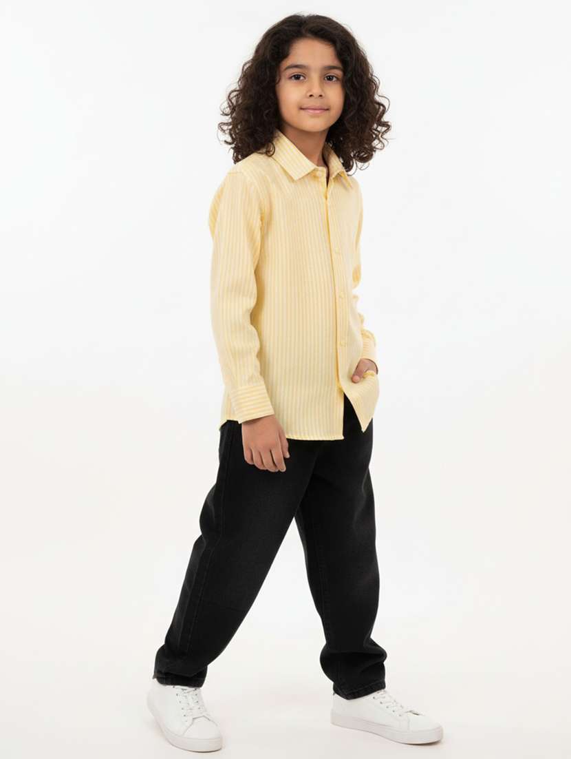 boys striped collared long sleeve shirt - 22298402 -  Standard Image - 4