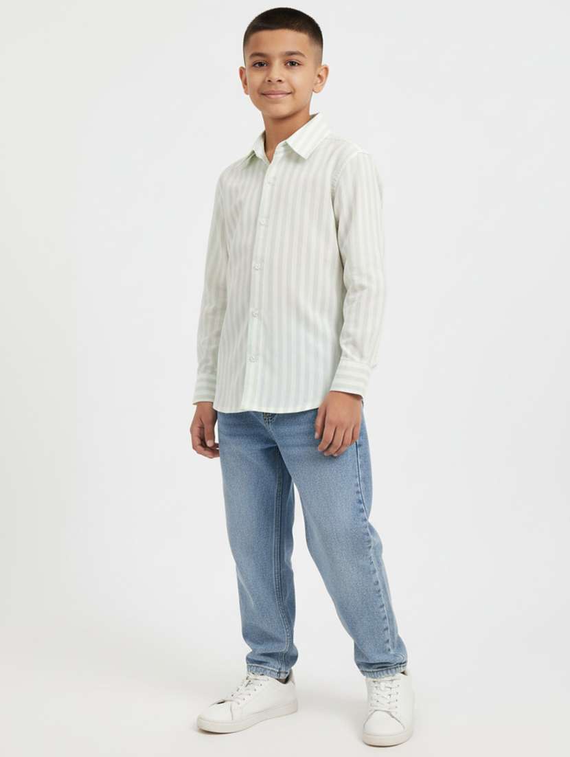 boys striped collared long sleeve shirt - 22298403 -  Standard Image - 4