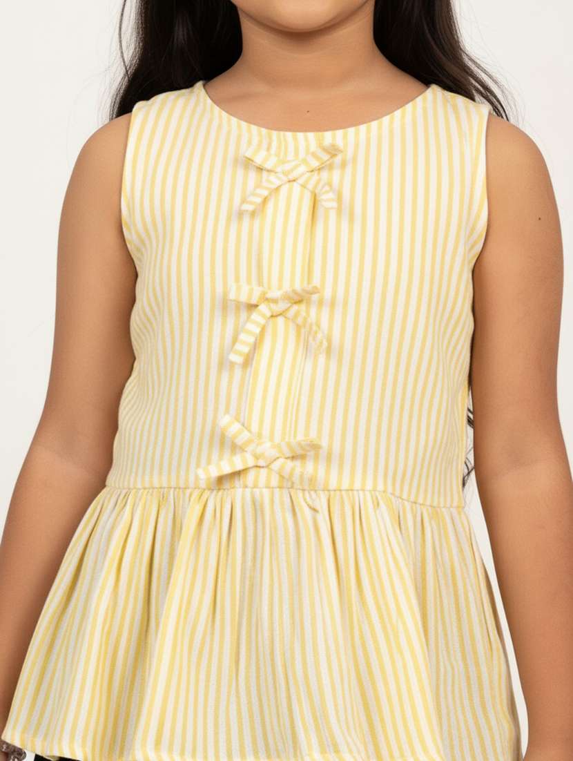 girls striped sleeveless peplum top - 22298416 -  Standard Image - 1