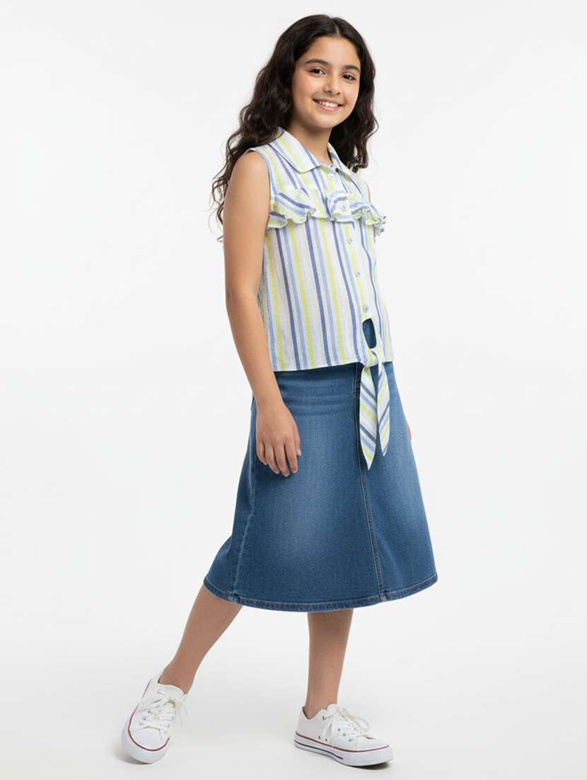 girls striped collared sleeveless top - 22298418 -  Standard Image - 4