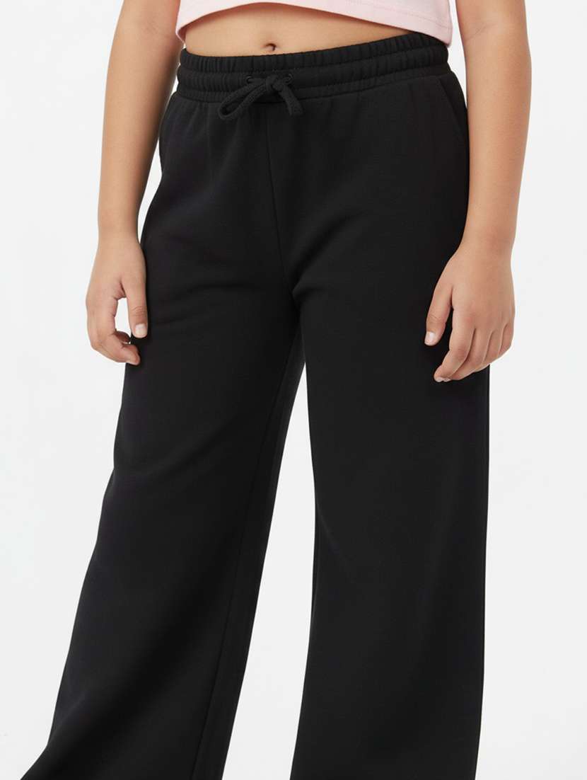 girls solid mid rise track pant - 22298426 -  Standard Image - 4