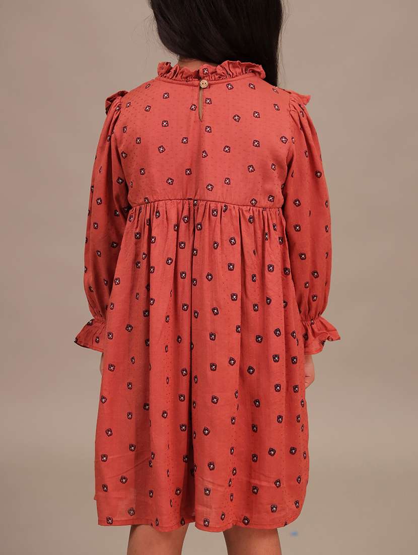 girls printed puff sleeve flared dress - 22298432 -  Standard Image - 4