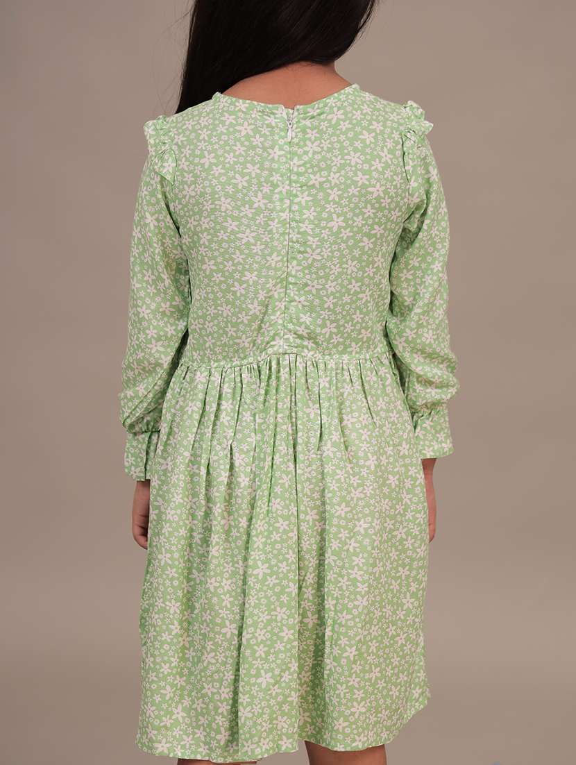 girls printed long sleeve flared dress - 22298433 -  Standard Image - 4