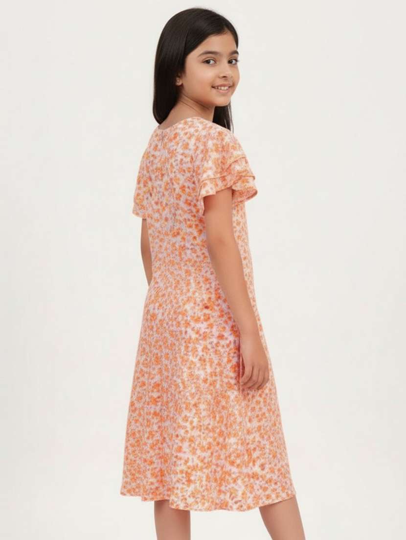 girls printed short sleeve a-line dress - 22298443 -  Standard Image - 1