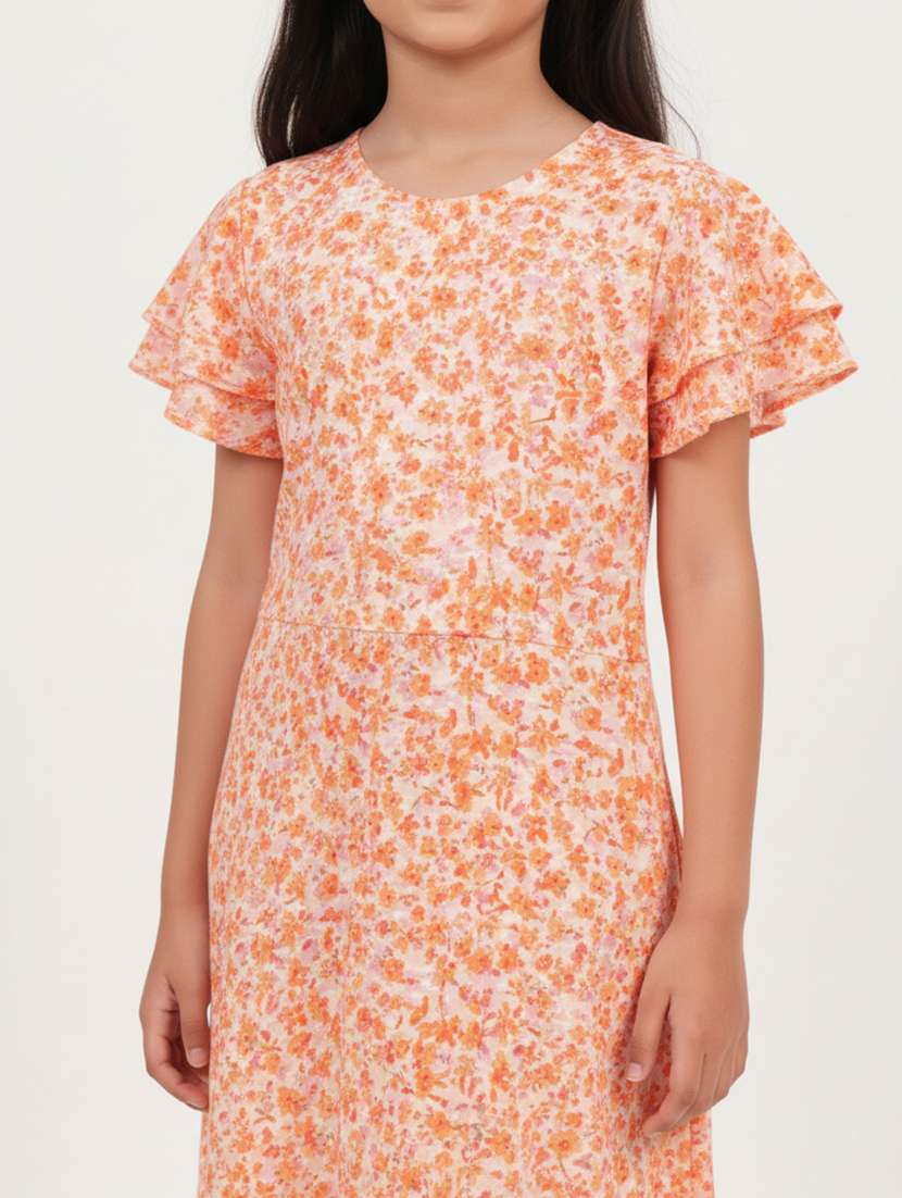 girls printed short sleeve a-line dress - 22298443 -  Standard Image - 4