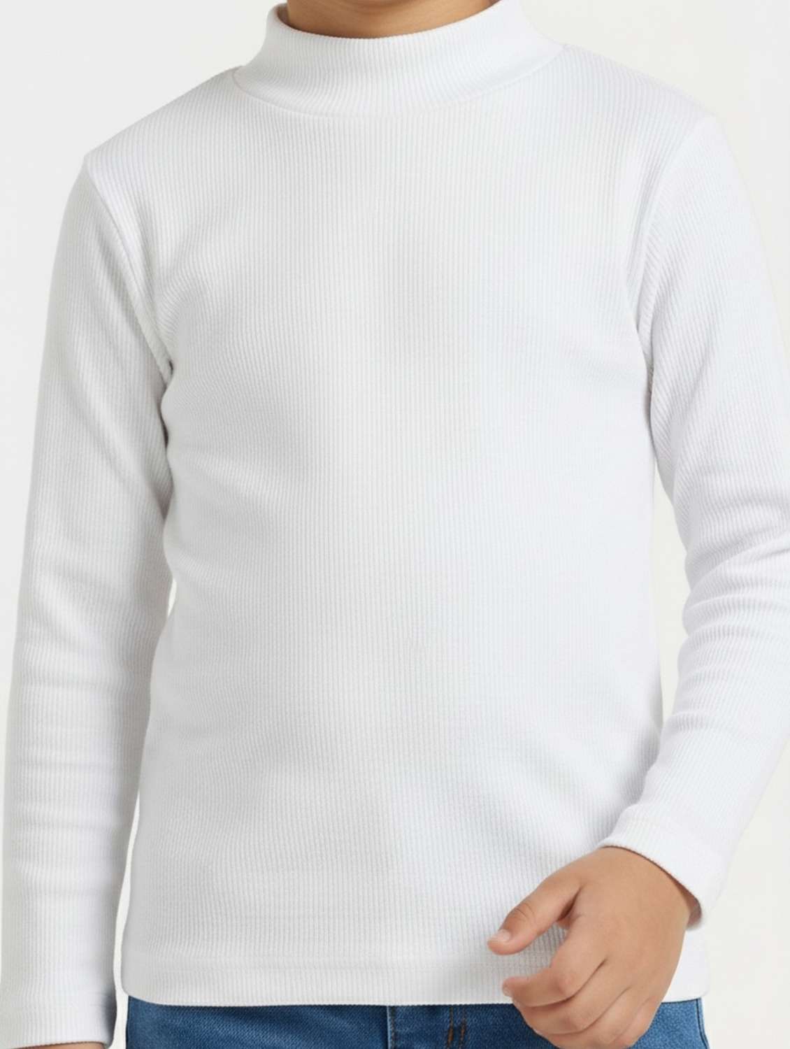 boys solid mock neck long sleeve t-shirt - 22298449 -  Standard Image - 4