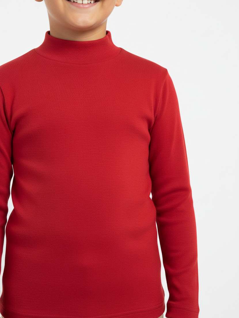 boys solid mock neck long sleeve t-shirt - 22298451 -  Standard Image - 4