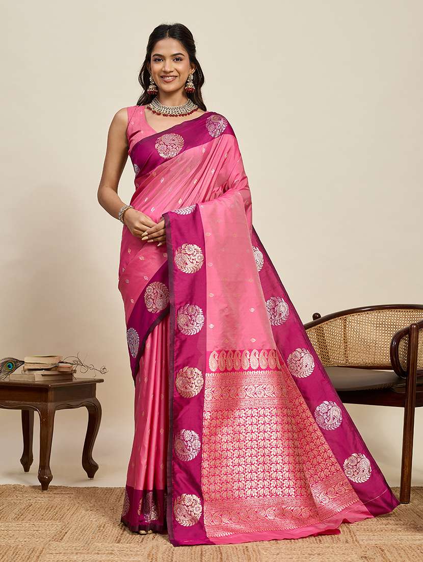 women self design banarasi saree with blouse
