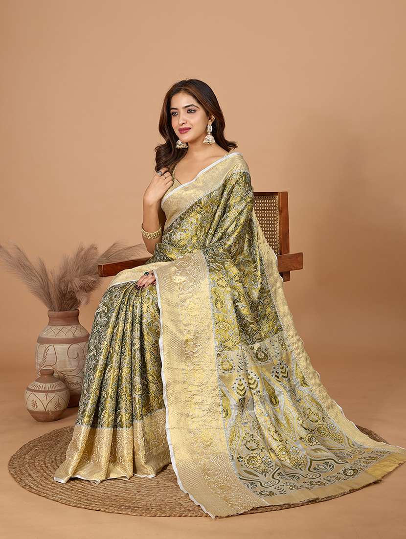 women self design kanjivaram saree with blouse - 22298689 -  Standard Image - 4