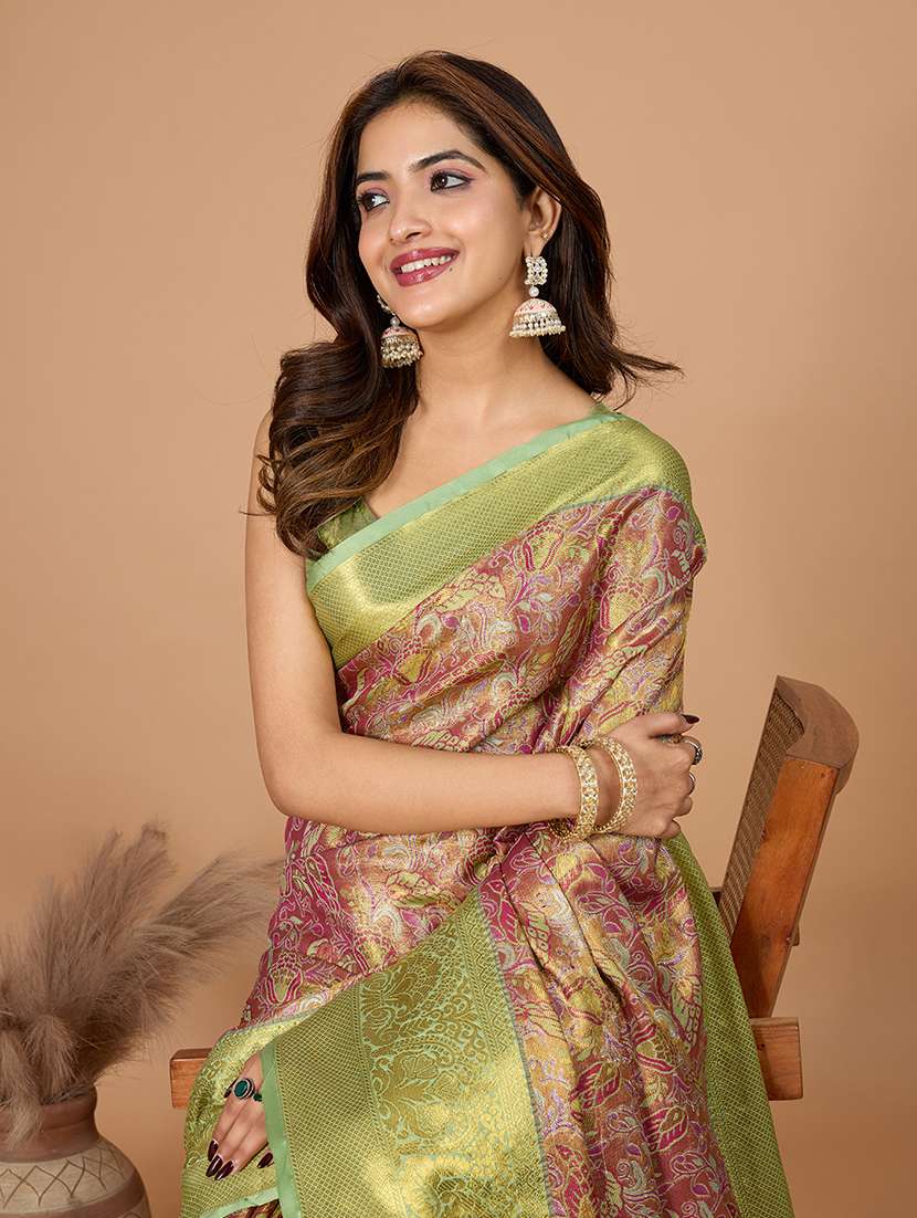 women self design kanjivaram saree with blouse - 22298691 -  Standard Image - 1