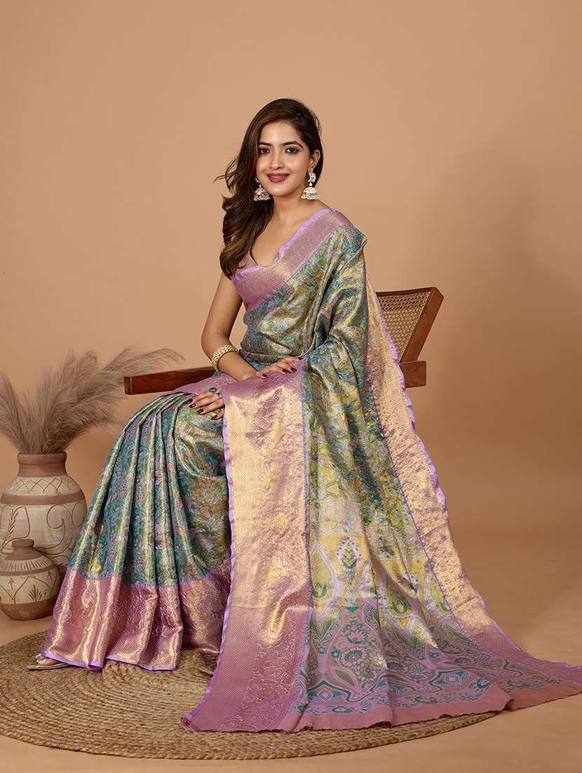 women self design kanjivaram saree with blouse - 22298692 -  Standard Image - 4