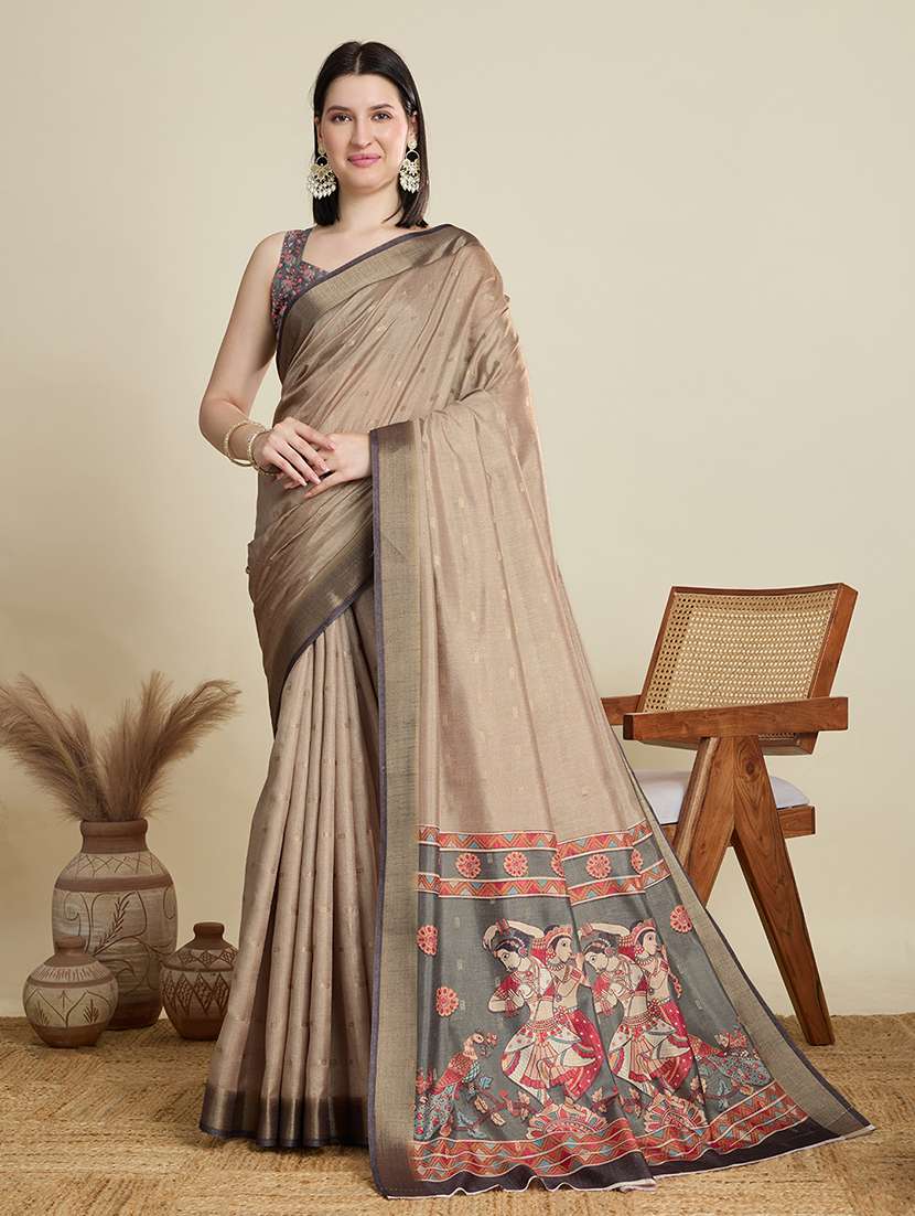 women self design southern silk saree with blouse