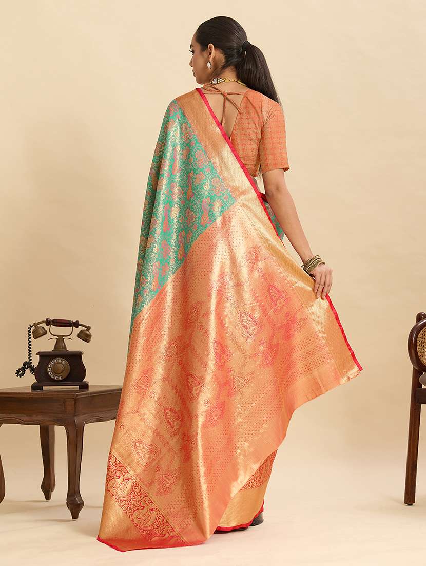 women self design kanjivaram saree with blouse - 22298717 -  Standard Image - 1