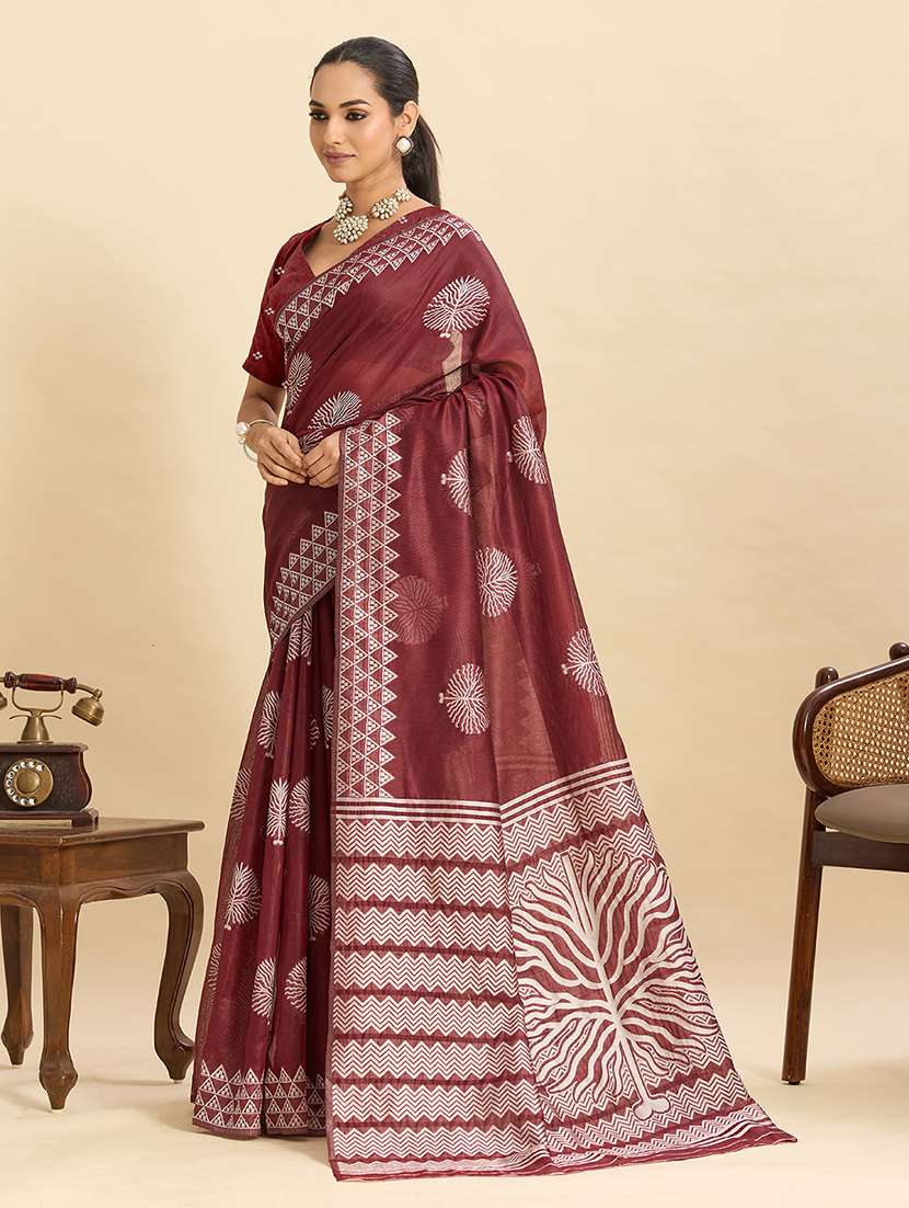 women self design bordered saree with blouse - 22298728 -  Standard Image - 1
