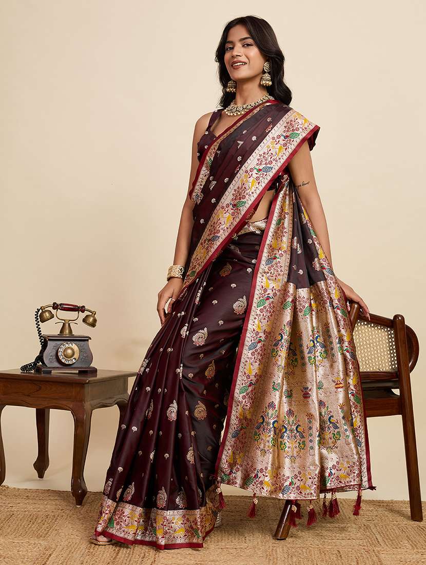 women self design paithani saree with blouse - 22298743 -  Standard Image - 1