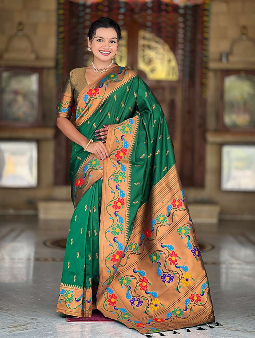 women self design paithani saree with blouse - 22298773 -  Standard Image - 1