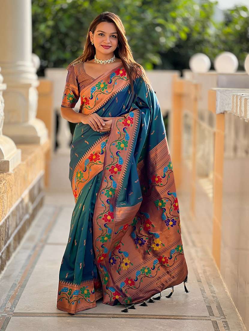 women self design paithani saree with blouse - 22298778 -  Standard Image - 1