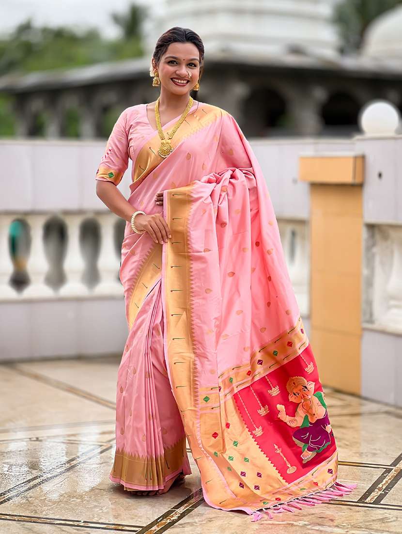 women self design paithani saree with blouse
