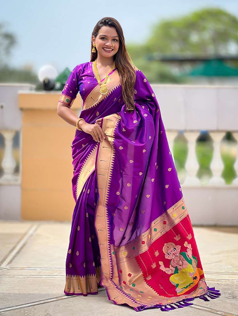 women self design paithani saree with blouse - 22298881 -  Standard Image - 1