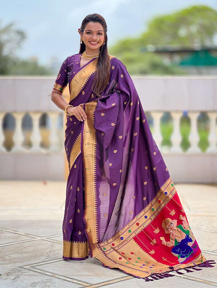 women self design paithani saree with blouse - 22298887 -  Standard Image - 1