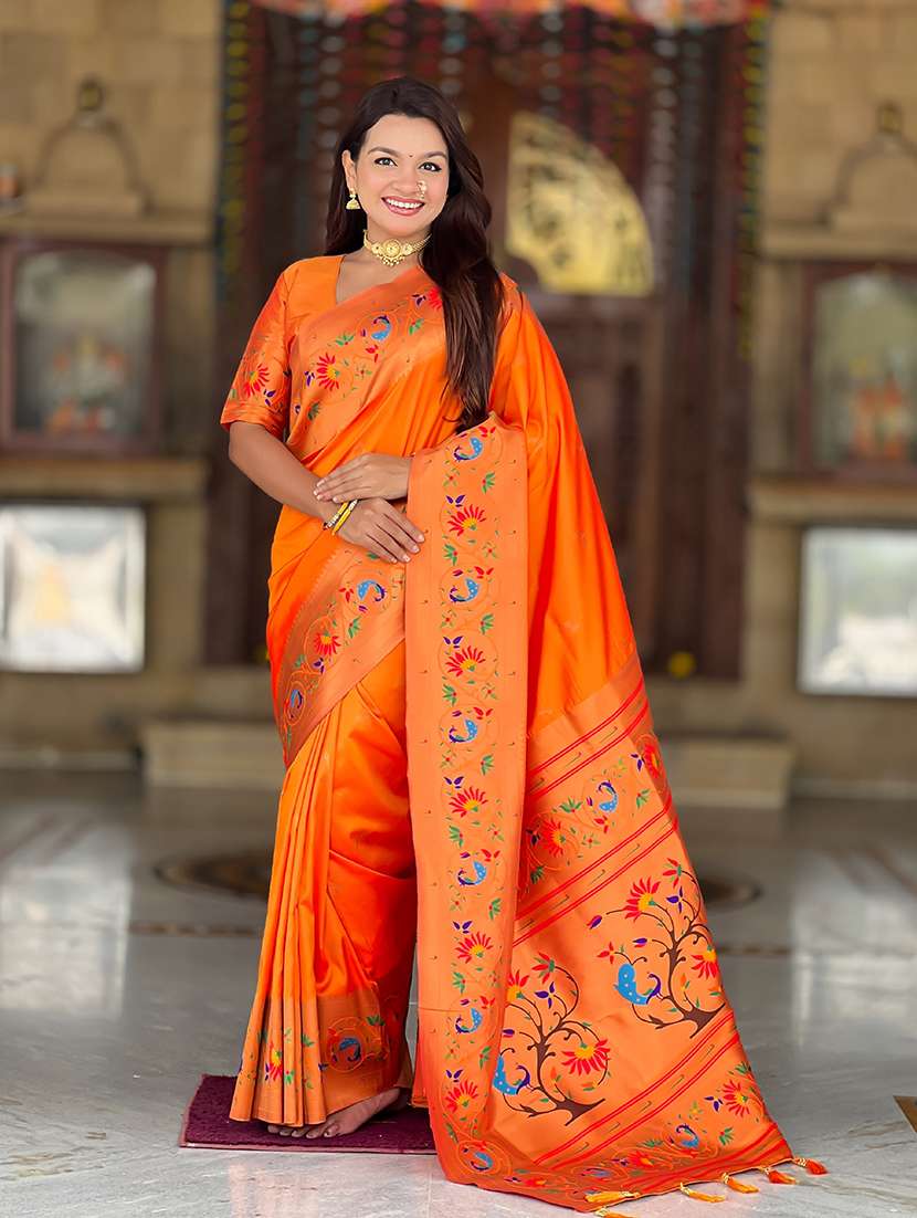 women self design paithani saree with blouse - 22298890 -  Standard Image - 1