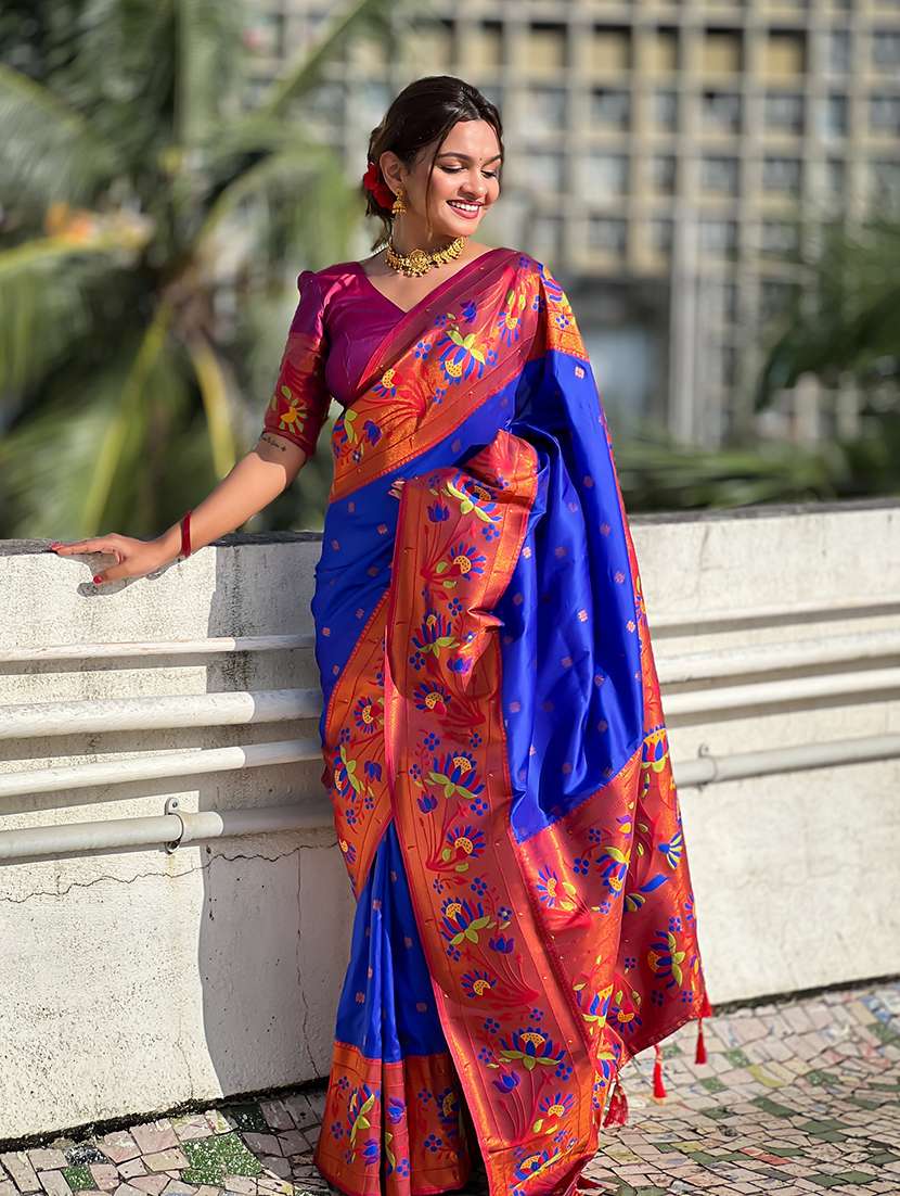 women self design paithani saree with blouse - 22298906 -  Standard Image - 1